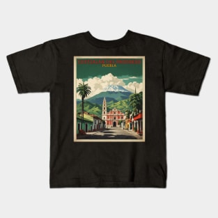 Cuetzalan del Progreso Puebla Mexico Tourism Travel Vintage Kids T-Shirt